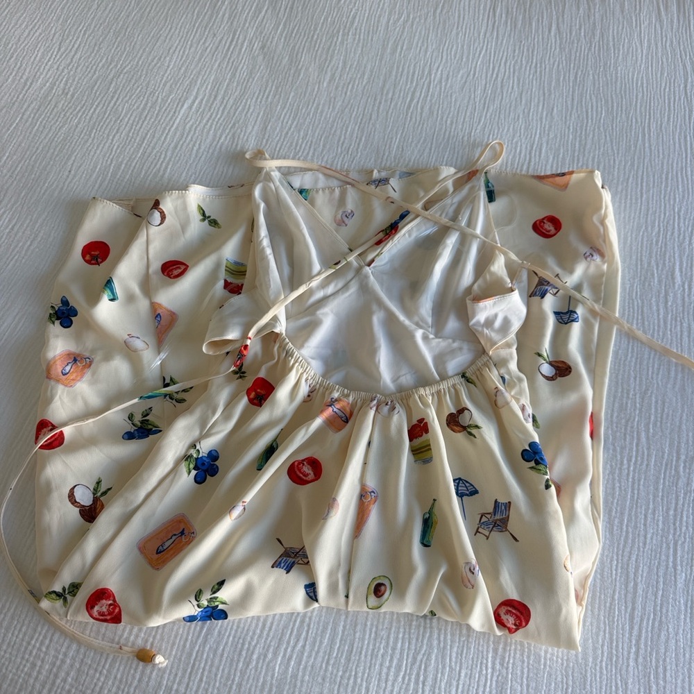 Summer Dress Cream Floral Midi Cottagecore - Picture 4 of 4